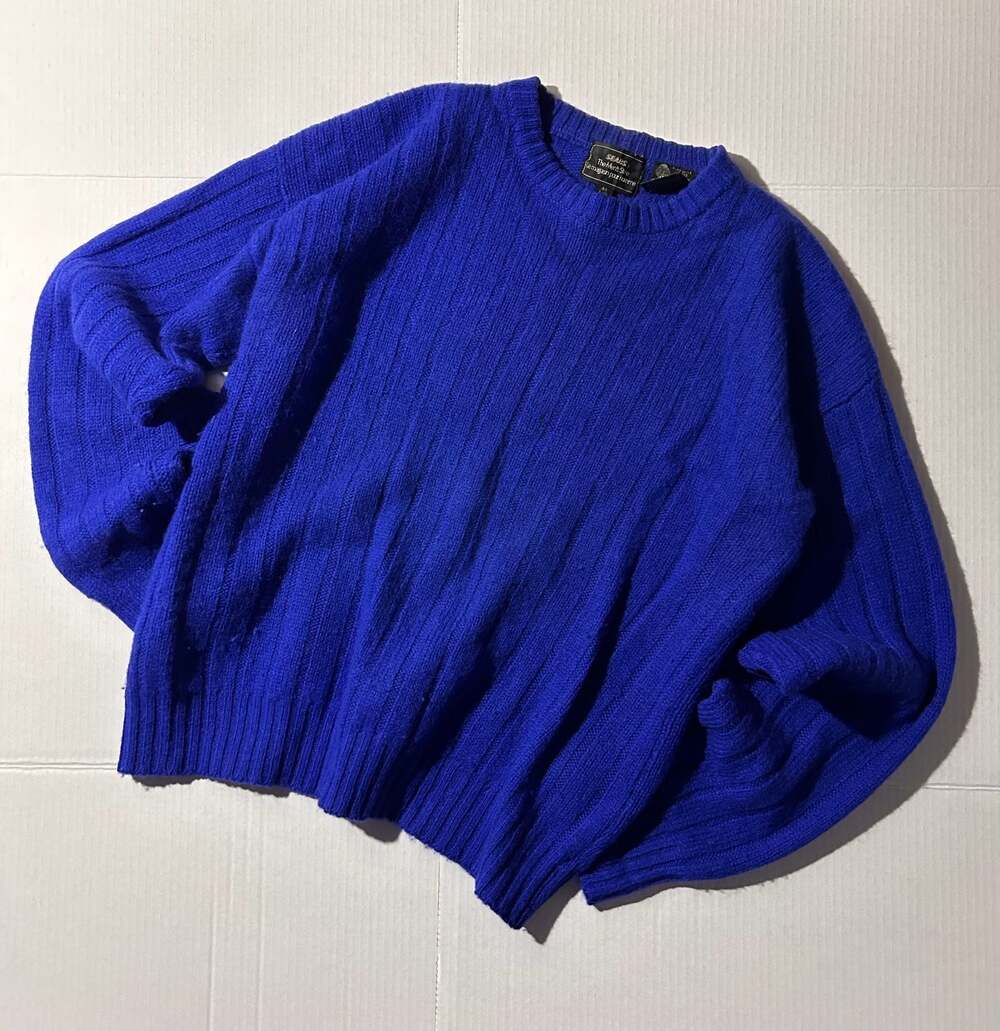 1980s Vintage Sears The Men's Store Pure Wool Ribbed Crewneck Sweater